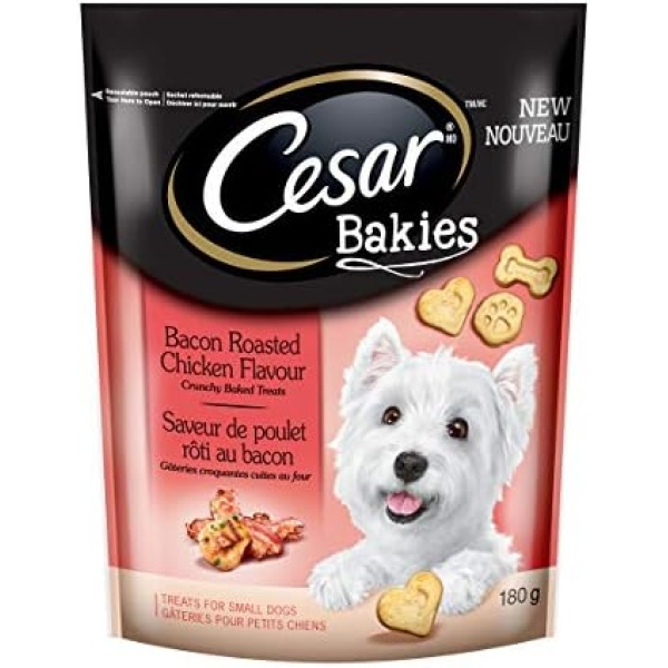 CESAR Bakies Treats for Small Dogs - Bacon-Roasted Chicken, 180g Pouch