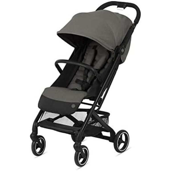 CYBEX Beezy Stroller, Lightweight Baby Stroller, Compact Fold, Compatible with all CYBEX Infant Seats, Stands for Storage, Easy to Carry, Multiple Recline Positions, Travel Stroller, Soho Grey