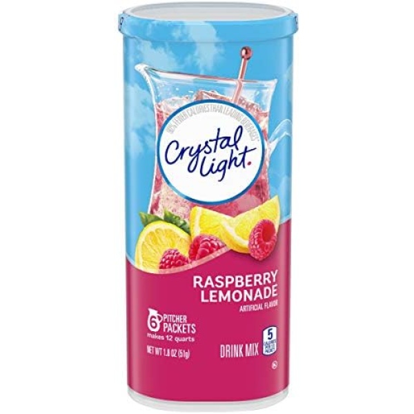 Crystal Light Raspberry Lemonade Drink Mix (Makes 8-Quarts), 1.2-Ounce Canisters (Pack of 4)