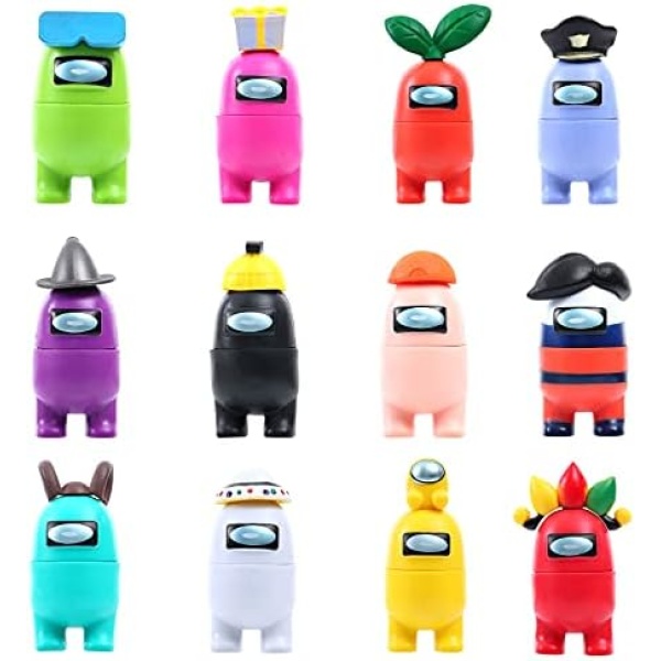 FATIZONE Among Us Toys Action Figures Set | PVC Mini Desk Toys for Among Us Game Fans - 12pcs