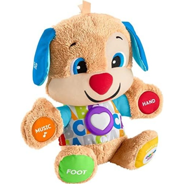 Fisher-Price Laugh & Learn Baby & Toddler Toy Smart Stages Puppy Interactive Plush Dog With Music And Lights For Ages 6+ Months