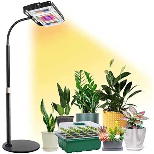 Grow Light for Indoor Plants, LBW Full Spectrum Desk LED Plant Light, Small Grow Lamp with On/Off Switch, Height Adjustable, Flexible Gooseneck, Ideal for Indoor Grow