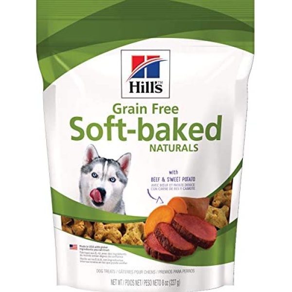 Hill's Grain Free Soft-Baked Naturals Dog Treats, with Beef & Sweet Potatoes, 8 oz bag