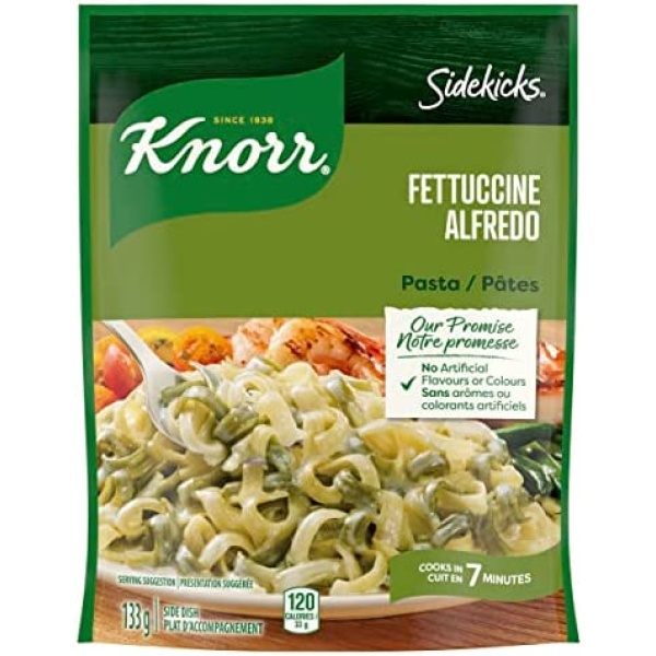 Knorr Sidekicks Pasta Side Dish for a quick meal that's easy to prepare Fettuccine Alfredo without artificial flavours 133 g