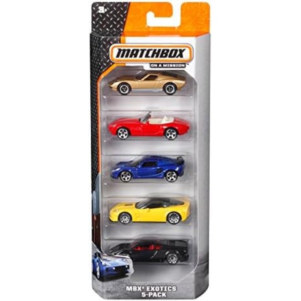 Matchbox 5-Pack Of 1:64 Scale Vehicles, 5 Toy Car Collection Of Real-World Replicas For Kids 3 Years Old & Up