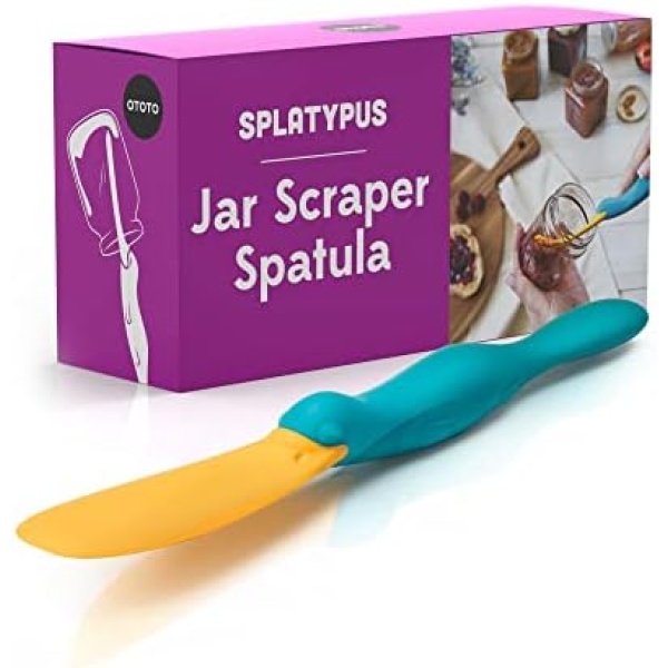 OTOTO Splatypus Jar Spatula - Unique Kitchen Gadgets - BPA-free & 100% Food Safe Crepe Spreader, Kitchen Spatula - Fun Gadgets for Foodies - Jar Spatulas for Scooping and Scraping