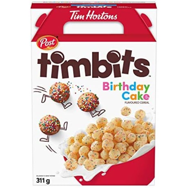 Post Tim Hortons Timbits Birthday Cake Flavored Cereal 311 Grams One Box Imported