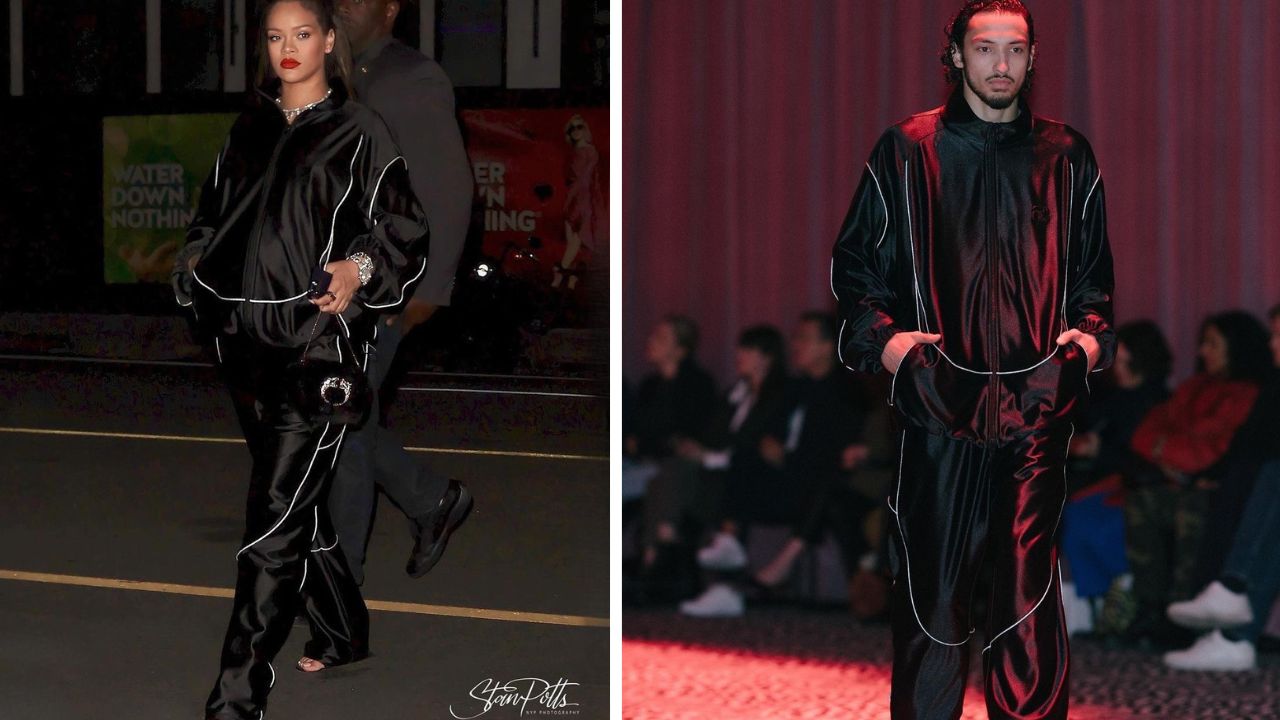 Pregnant Rihanna Stepped Out in a Black Alexander Wang FW ’23 TrackSuit in Santa Monica