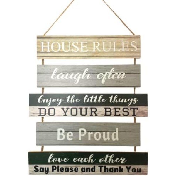 RUSTIC DESIGNS 'House Rules' Home Decor - | Rustic Decor | Farmhouse Decor | Front Door Decor | Wall Decor | Room Decor