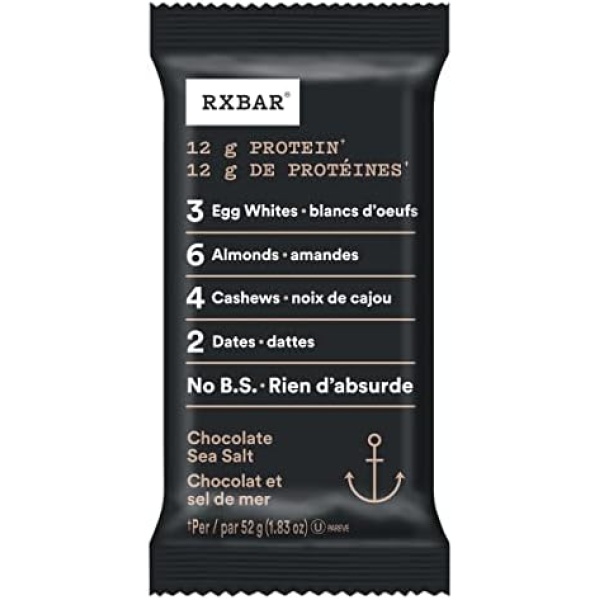 RXBAR Protein Bar Chocolate Sea Salt 12x52g (Pack of 12)