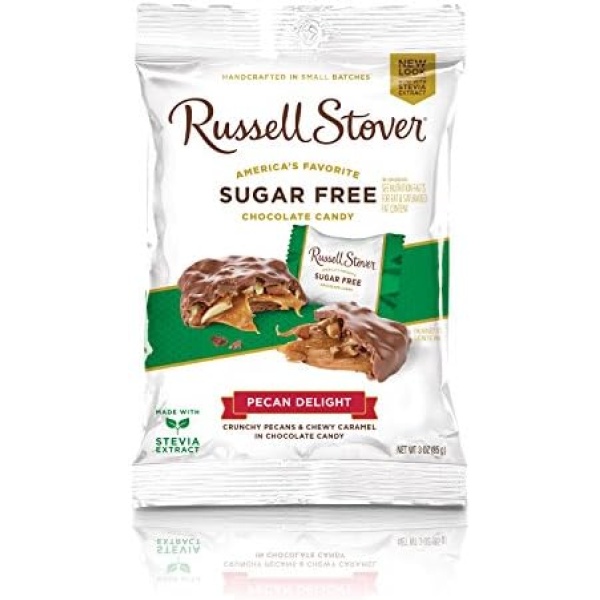 Russell Stover No Sugar Added Pecan Delights, 85-Gram Bag (Pack of 1)