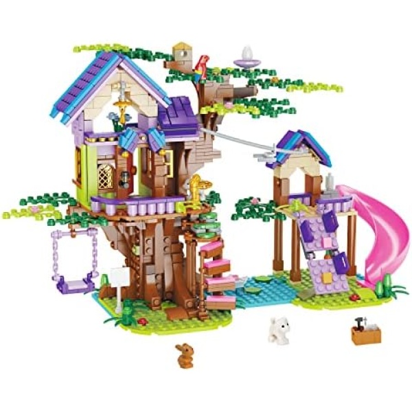 Sitodier Tree House Building Toy for Kids, 745pcs Creative Building Blocks Set for Girls Boys with Zipline & Swing, Building Bricks Toy for 6 7 8 9 10 11 12 Years Kids Birthday Gift