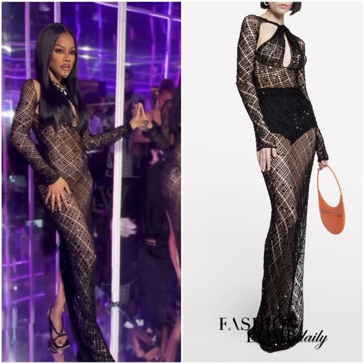 Teyana Taylor Wore a Sparkling Black Crochet Coperni Gown in Atlanta