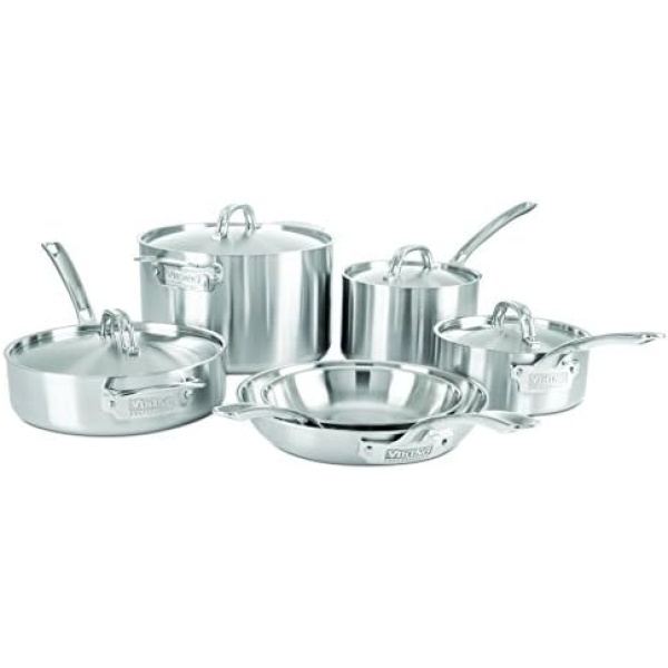 Viking Professional 5-Ply Stainless Steel Cookware Set, 10 Piece