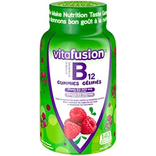 Vitafusion B12 Adult Vitamin Gummies, 1000 Mcg Vitamin B12 Daily Dose, Helps Metabolize Nutrients, 140 Count, 2 Month Supply, Packaging May Vary