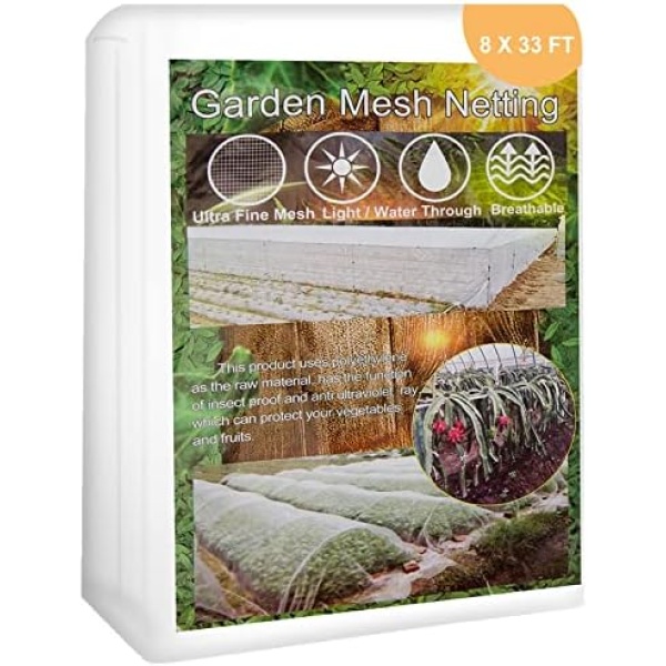 WADEO Garden Mesh Netting, 33ft x 8ft Insect Netting Plant Covers Blocking Mosquitoes Birds Animals for Plants & Vegetables Greenhouse Cover Protective Net