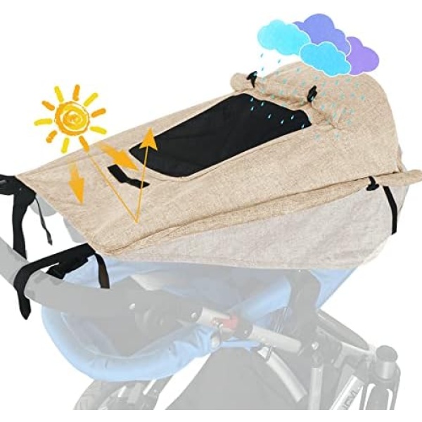 WD&CD Baby Stroller sunshade Buggy Stroller Sun Visor Carriage Sun Shade Canopy Cover for Prams Stroller Accessories Car Seat - Khaki