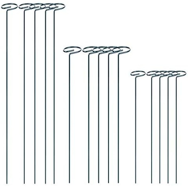 15 Pack Plant Support Stakes Garden Single Stem Support Stake Single Stem Plant Support Stakes Plant Twist Ties for Flowers Amaryllis Tomatoes Peony Lily Rose 24 in 18in15.9 in