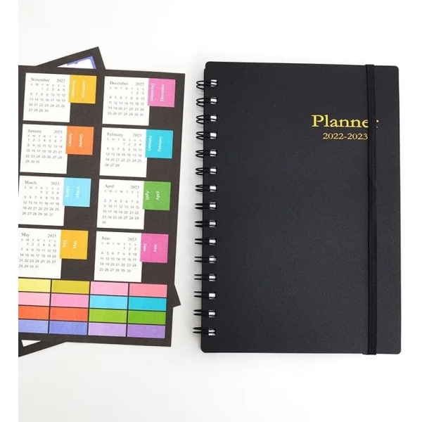 Academic Year 2023 Planner: (January 2023 Through June 2024) 5.5"x8" Daily Weekly Monthly Planner Yearly Agenda with Pen Holder, Elastic Closure,Inner Pocket for Life Planning(black) (2023) (2022planner)