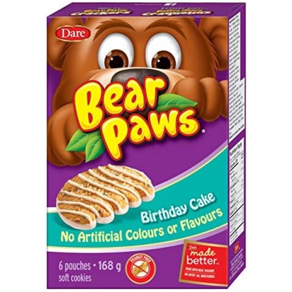 Bear Paws Birthday Cake Soft Cookies 168g-Peanut Free-{Imported from Canada}