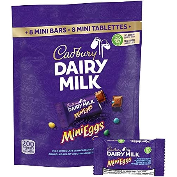 Cadbury, Dairy Milk Mini Eggs, Mini Chocolate Candy Bars,152g