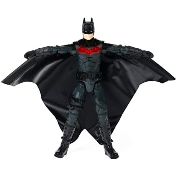 DC Comics, Batman 12-inch Wingsuit Action Figure with Lights and Phrases, Expanding Wings, The Batman Movie Collectible Kids Toys for Boys and Girls Ages 3 and up