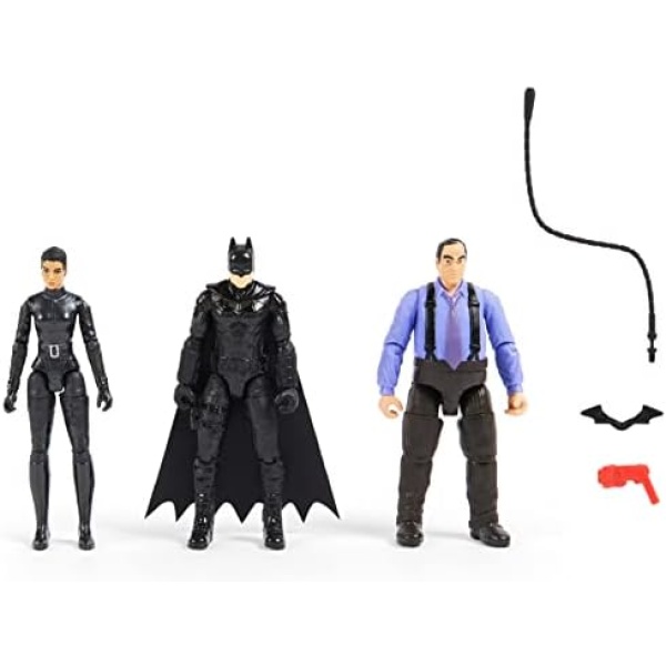 DC Comics, Batman 3-Pack with Exclusive 4” Batman, Selina Kyle, The Penguin Action Figures, 3 Accessories, Batman Movie Kids Toys (Amazon Exclusive)