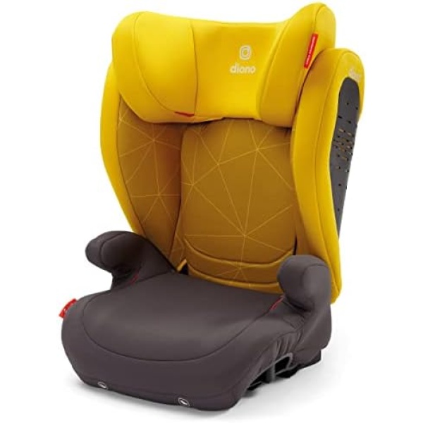 Diono Monterey 4DXT Latch, 2-in-1 High Back Booster Car Seat with Expandable Height, Width, Advanced Side Impact Protection, 8 Years 1 Booster, Yellow Sulphur