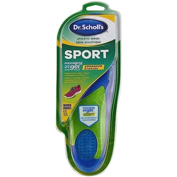 Dr. Scholl’s SPORT Massaging Gel Advanced Insoles (Men's 8-14, Women's 6-10) // Absorb Shock & Reduce Muscle Fatigue in Feet, Knees and Lower Back