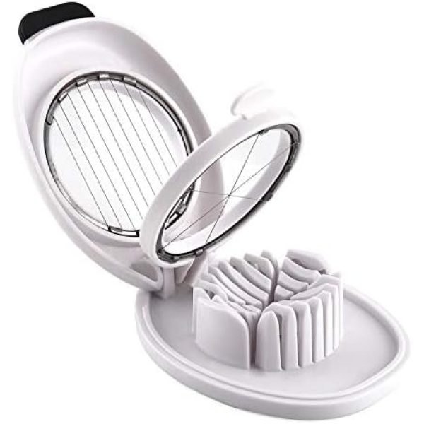 Egg Slicer for Hard Boiled Eggs,Easy to Cut Egg into Slices, Wedge and Dices, Sturdy ABS Body with Stainless Steel Wires,Non-Slip Feet,Dishwasher Safe, BPA Free.