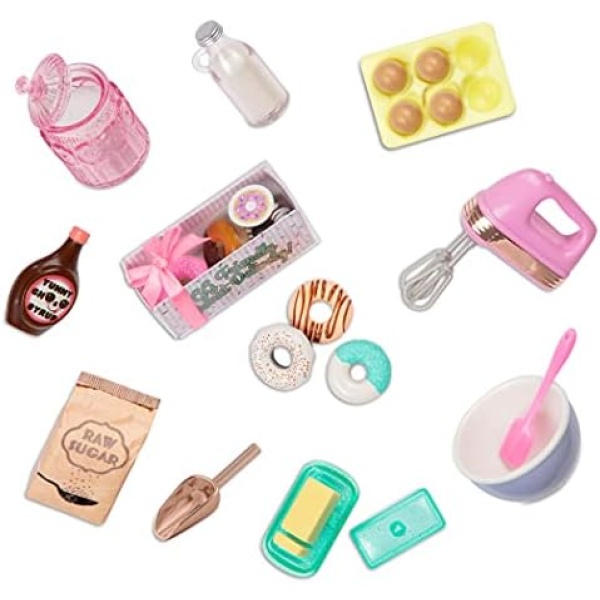 Glitter Girls – Donut Baking Set – Play Food, Mixer, & Kitchen Accessories – 14-Inch Doll Cooking Set – Kids Toys & Accessories – 3 Years + – GG Donut Baking Set