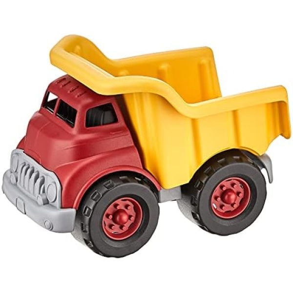 Green Toys Dump Truck, Red/Yellow CB - Pretend Play, Motor Skills, Kids Toy Vehicle. No BPA, phthalates, PVC. Dishwasher Safe, Recycled Plastic, Made in USA.