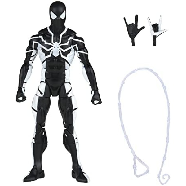 Hasbro Marvel Legends Series Spider-Man 6-inch Future Foundation Spider-Man (Stealth Suit) Action Figure Toy, Includes 4 Accessories, Multicolor (F3454)