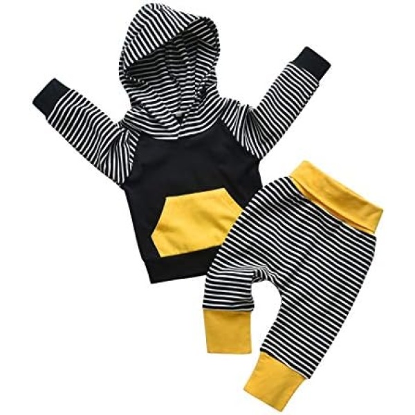 Infant Baby Boy Clothes Long Sleeve Hoodie Outfits Sweatshirt Tops Pants Clothing Set with Pockets