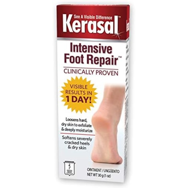 Kerasal Intensive Foot Repair Exfoliating Moisturizer 1oz. Visible results for dry cracked feet in just 1 day