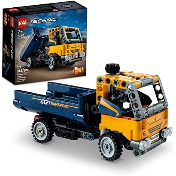 LEGO Technic Dump Truck 2in1 Toy Building Set 42147, Model Construction Vehicle and Excavator Digger Kit, Engineering Building Toys for Back to School, Gift for Kids, Boys, Girls Ages 7+ Years Old