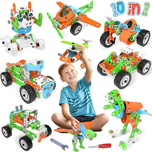 MOONTOY 240PCS STEM Toys Building Toy for Kids Ages 4-8 Boys,Birthday Gifts Game Educational Stem Projects for 5+ Year Old,Building Block Creative Stem Activities for Kids Ages 5-7 4-8 6-8 8-12 Boys