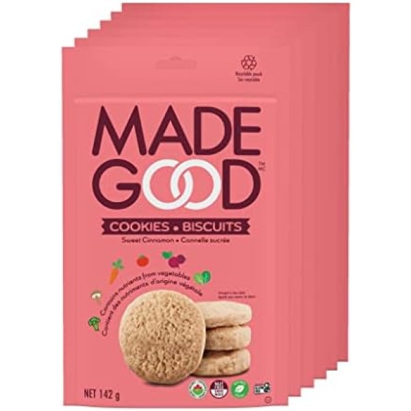 MadeGood Crunchy Cookies, Sweet Cinnamon, 142g (6 Pouches) Gluten Free Snacks