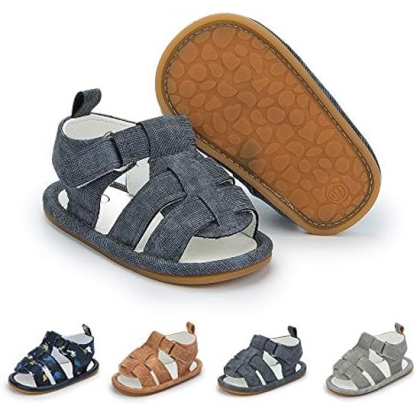 Meckior Summer Baby Sandals Newborn Infant Boys Soft sole Non-Slip First Walkers Shoes