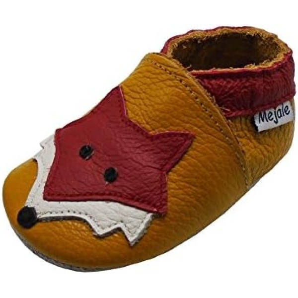 Mejale Baby Shoes Soft Sole Leather Crawling Moccasins Cartoon Mushroom Infant Toddler First Walker Slippers