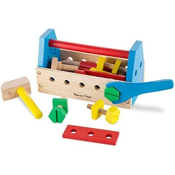 Melissa & Doug Take-Along Tool Kit Wooden Construction Toy (24 pcs)