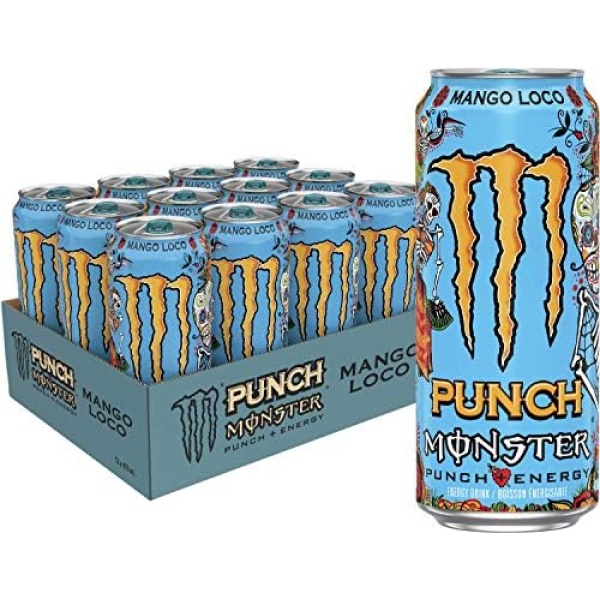 Monster Energy, Mango Loco, 473mL cans, Pack of 12