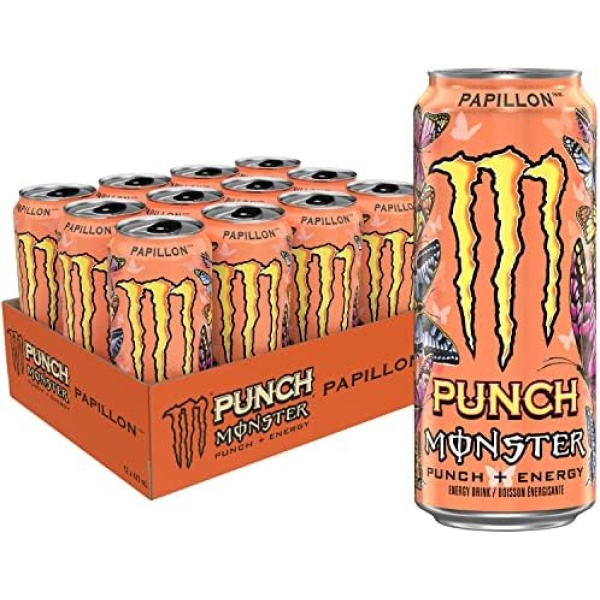 Monster Energy, Papillon Punch 473 mL Can, Pack of 12 Orange