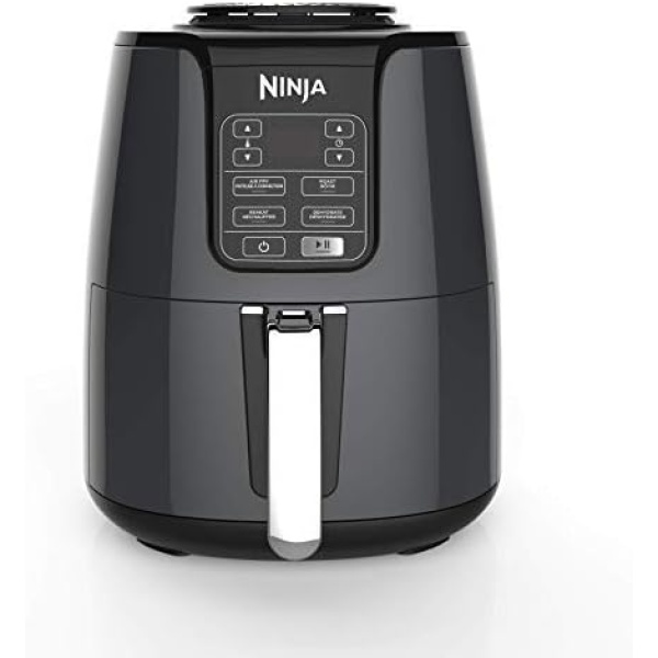 NINJA AF101C, Air Fryer, 3.8L Less Oil Electric Air Frying, Equipped with Crisper Plate + Multi-Layer Rack + Non Stick Basket, Programmable Control Panel, Black, 1550W, (Canadian Version)