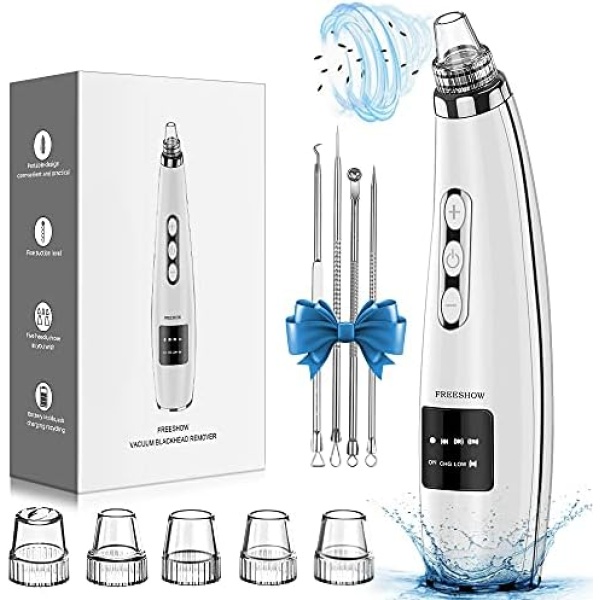 Newest Blackhead Remover Pore Vacuum,Upgraded Facial Pore Cleaner,Electric Acne Comedone Whitehead Extractor Tool-5 Suction Power,5 Probes,USB Rechargeable Blackhead Vacuum Kit for Women & Men