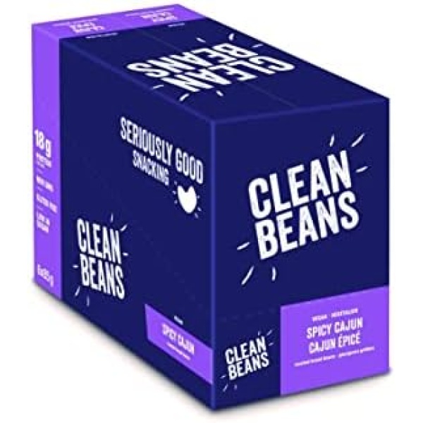 NutraPhase Clean Beans, High Protein, Low Sugar, Gluten Free, Vegan, Non-Gmo, Unmatched Taste, Roasted Broad Bean Snacks, Spicy Cajun