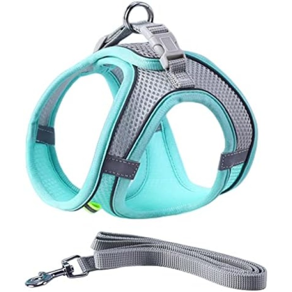 ORYEDA Cat Harness and Leash Set, Escape Proof Kitten Walking Vest for Small Medium Cats, Easy Control Outdoor Harness, Adjustable Breathable Pet Clothes with Reflective Strips, Green, Small