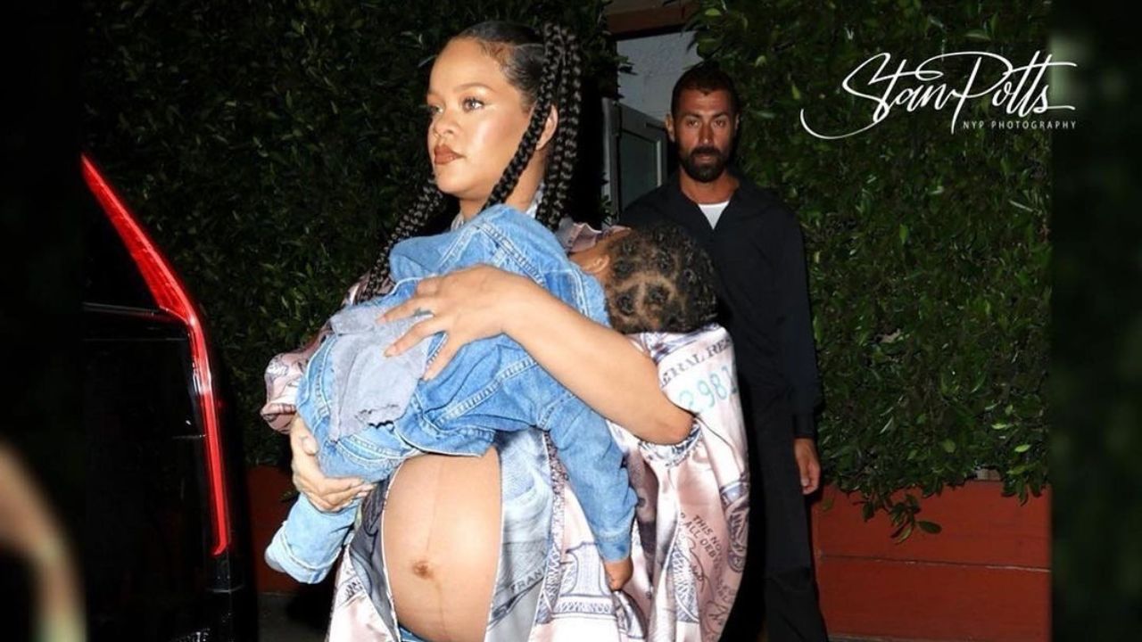 Rihanna and Baby RZA were Spotted at Giorgio Baldi’s in Matching Balenciaga and Levis Denim Looks