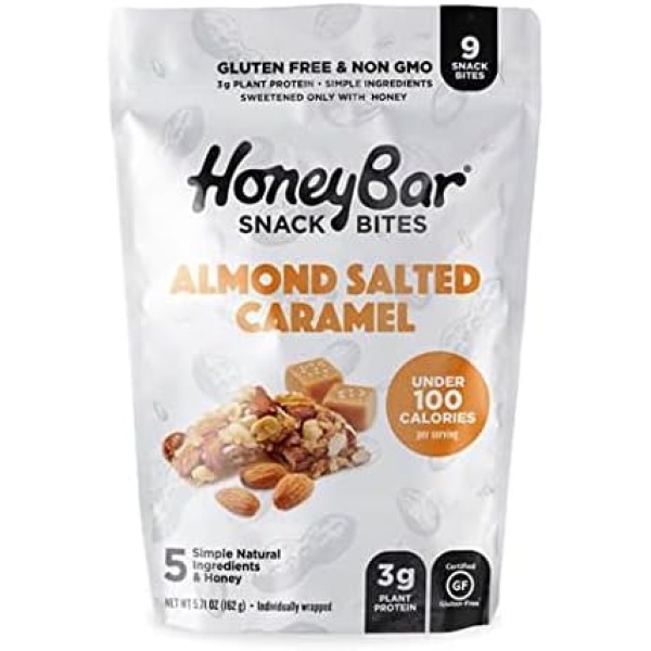 Snack Bites, Almond Salted Caramel, Gluten Free, Non GMO, Plant Protein Energy Bars, 162 g, Almond Salted Caramel (Almond Salted Caramel, 162 g (Pack of 1))