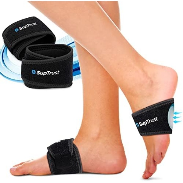 Suptrust Arch Support, Plantar Fasciitis Relief, Unisex Arch Relief Plus with Built-In Orthotic Support, Feet Pain Relief, Flat & Fallen Arches, High Arch, Flat Feet, One Regular Size Fits All